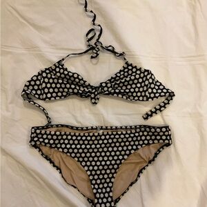 J. Crew Black and White Polka Dot Bikini
